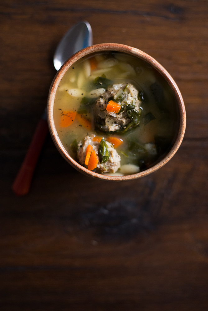 Escarole and Orzo Soup with Turkey Parmesan Meatballs - Doctor Yum Recipes